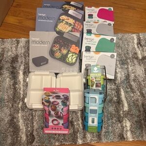 Bentgo Modern & Kids Snack Set in Blue, Teal, Pink, Gray